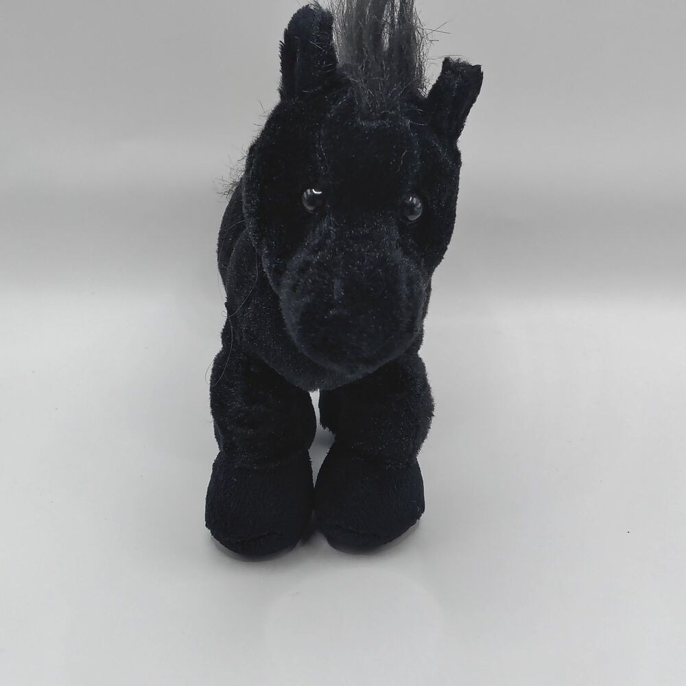 Ganz Webkinz Black Stallion Friesian Horse Plush Stuffed Animal NO CODE 9" HM145